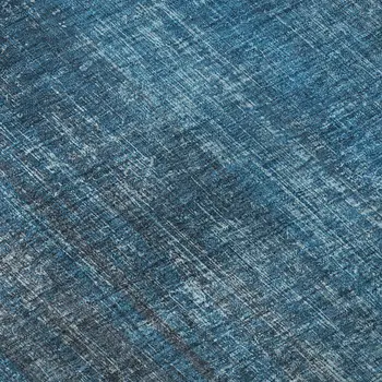3' X 5' Blue And Gray Striped Washable Area Rug With UV Protection