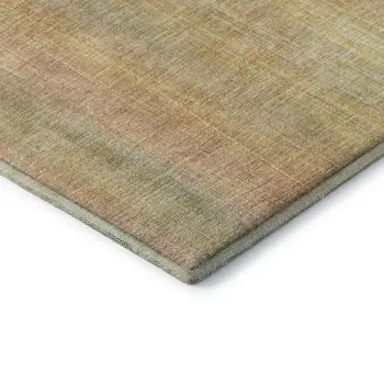 3' X 5' Blush And Gold Striped Washable Area Rug With UV Protection
