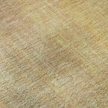 9' X 12' Blush And Gold Striped Washable Area Rug With UV Protection