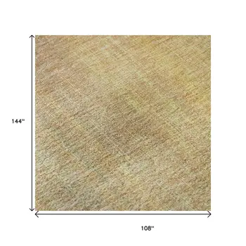 9' X 12' Blush And Gold Striped Washable Area Rug With UV Protection