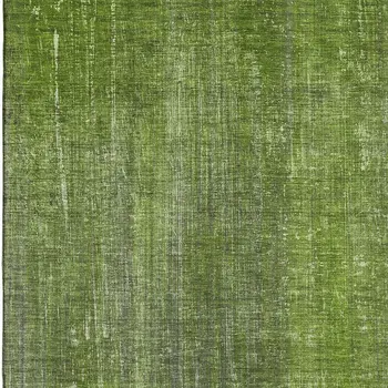 3' X 5' Green And Gray Striped Washable Area Rug With UV Protection