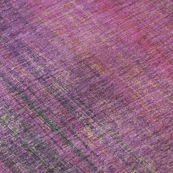 3' X 5' Lilac And Blush Striped Washable Area Rug With UV Protection
