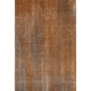 5' X 8' Rust And Gray Striped Washable Area Rug With UV Protection