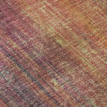 3' X 5' Red Yellow And Orange Striped Washable Area Rug With UV Protection