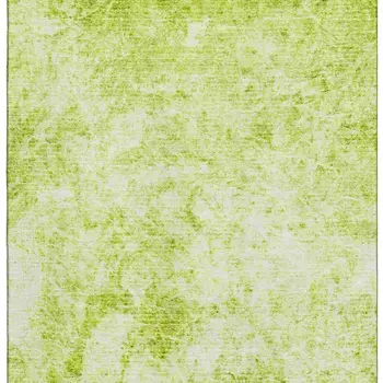 3' X 5' Fern Green And Ivory Abstract Washable Area Rug With UV Protection