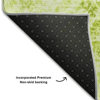 9' X 12' Fern Green And Ivory Abstract Washable Area Rug With UV Protection