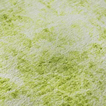 9' X 12' Fern Green And Ivory Abstract Washable Area Rug With UV Protection