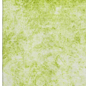 10' X 14' Fern Green And Ivory Abstract Washable Area Rug With UV Protection