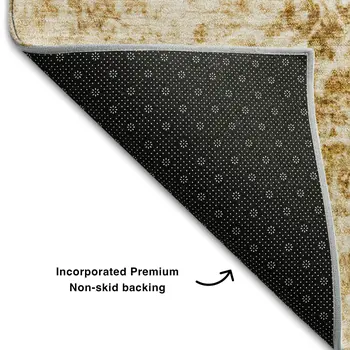 10' X 14' Beige And Ivory Abstract Washable Area Rug With UV Protection