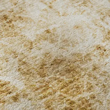 10' X 14' Beige And Ivory Abstract Washable Area Rug With UV Protection