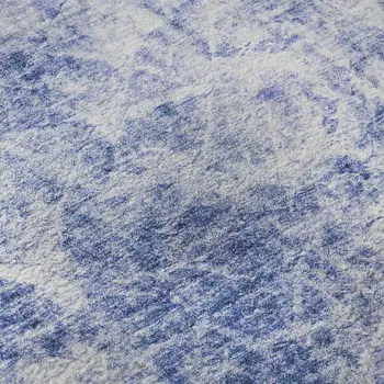 5' X 8' Blue And Ivory Abstract Washable Area Rug With UV Protection
