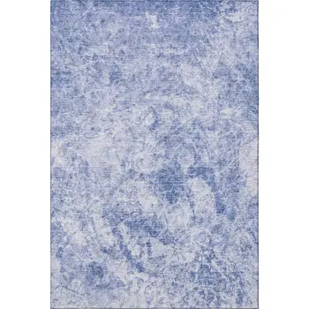 10' X 14' Blue And Ivory Abstract Washable Area Rug With UV Protection