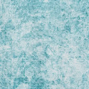 3' X 5' Teal And Ivory Abstract Washable Area Rug With UV Protection