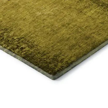 8' Gold And Gray Abstract Washable Round Rug With UV Protection