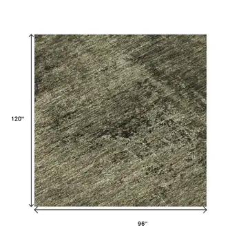 8' X 10' Gray And Silver Abstract Washable Area Rug With UV Protection