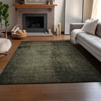 9' X 12' Gray And Silver Abstract Washable Area Rug With UV Protection