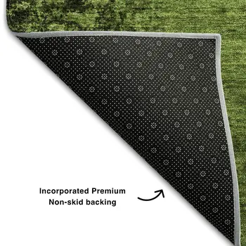 8' X 10' Green And Gray Abstract Washable Area Rug With UV Protection