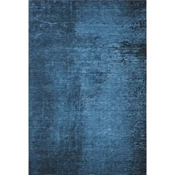 9' X 12' Navy Blue And Gray Abstract Washable Area Rug With UV Protection