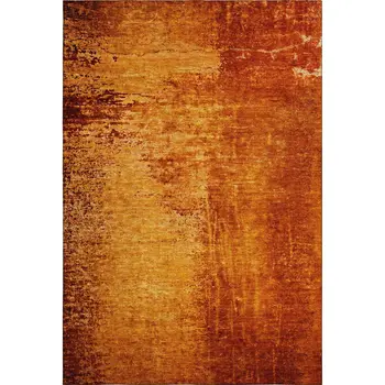 8' X 10' Rust And Gray Abstract Washable Area Rug With UV Protection