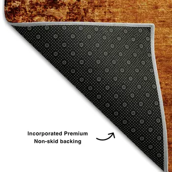 8' X 10' Rust And Gray Abstract Washable Area Rug With UV Protection