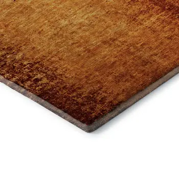 8' X 10' Rust And Gray Abstract Washable Area Rug With UV Protection