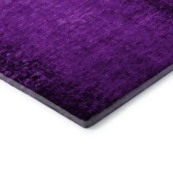 3' X 5' Purple And Gray Abstract Washable Area Rug With UV Protection