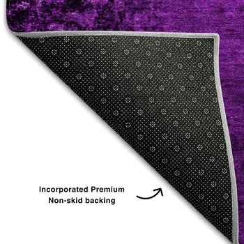 8' Purple And Gray Abstract Washable Round Rug With UV Protection