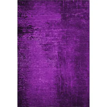 8' X 10' Purple And Gray Abstract Washable Area Rug With UV Protection