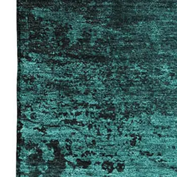 5' X 8' Teal And Gray Abstract Washable Area Rug With UV Protection