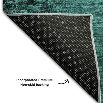 10' X 14' Teal And Gray Abstract Washable Area Rug With UV Protection