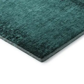 10' X 14' Teal And Gray Abstract Washable Area Rug With UV Protection
