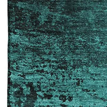 10' X 14' Teal And Gray Abstract Washable Area Rug With UV Protection
