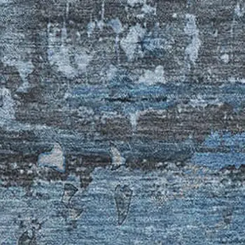 3' X 5' Denim Blue And Gray Abstract Washable Area Rug With UV Protection