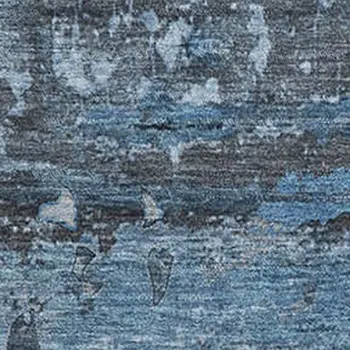 8' X 10' Denim Blue And Gray Abstract Washable Area Rug With UV Protection