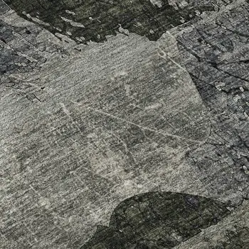 3' X 5' Gray And Taupe Abstract Washable Area Rug With UV Protection