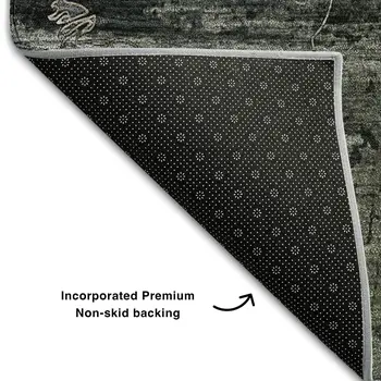 5' X 8' Gray And Taupe Abstract Washable Area Rug With UV Protection