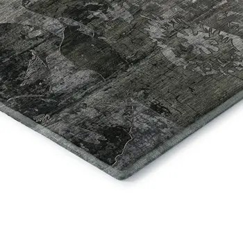 5' X 8' Gray And Taupe Abstract Washable Area Rug With UV Protection
