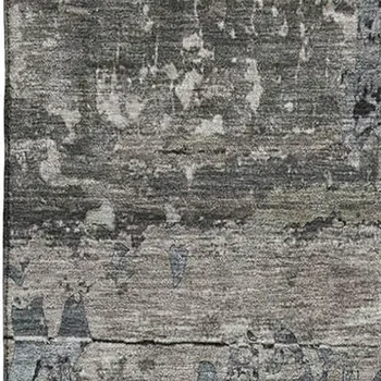 10' X 14' Gray And Taupe Abstract Washable Area Rug With UV Protection
