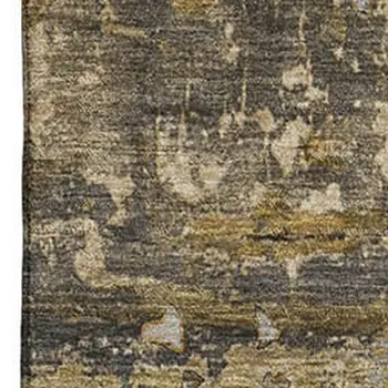 9' X 12' Coffee And Gray Abstract Washable Area Rug With UV Protection