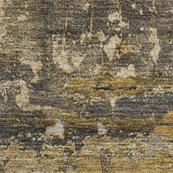 10' X 14' Coffee And Gray Abstract Washable Area Rug With UV Protection