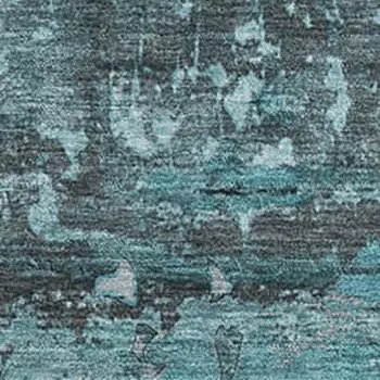 5' X 8' Teal And Gray Abstract Washable Area Rug With UV Protection