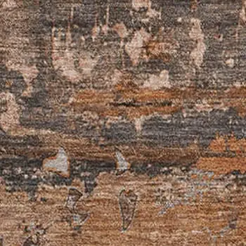 3' X 5' Terra Cotta And Gray Abstract Washable Area Rug With UV Protection
