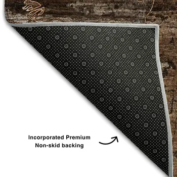9' X 12' Terra Cotta And Gray Abstract Washable Area Rug With UV Protection
