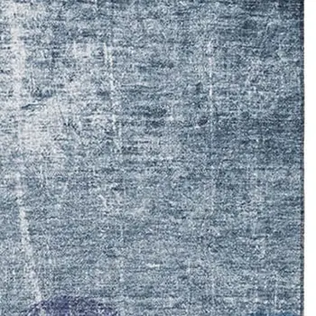 8' X 10' Blue And Ivory Abstract Washable Area Rug With UV Protection