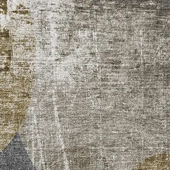 9' X 12' Brown And Ivory Abstract Washable Area Rug With UV Protection