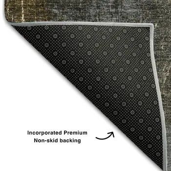 10' X 14' Brown And Ivory Abstract Washable Area Rug With UV Protection