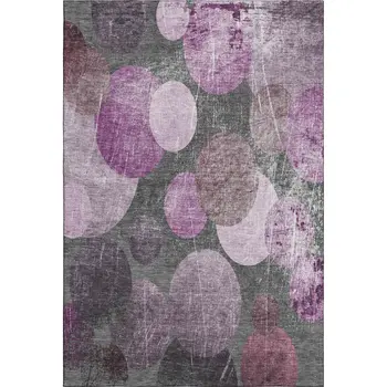 9' X 12' Cabernet And Ivory Abstract Washable Area Rug With UV Protection