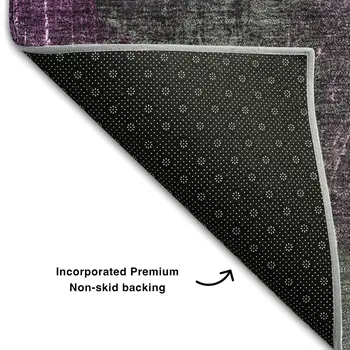 10' X 14' Cabernet And Ivory Abstract Washable Area Rug With UV Protection