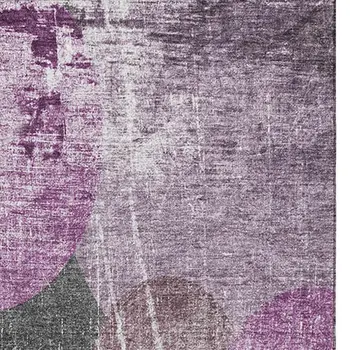 10' X 14' Cabernet And Ivory Abstract Washable Area Rug With UV Protection