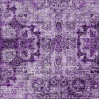 5' X 8' Eggplant And Ivory Floral Medallion Washable Area Rug With UV Protection